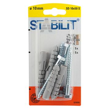 Stabilit rawplugs 50x10 mm 5 stk med skrue