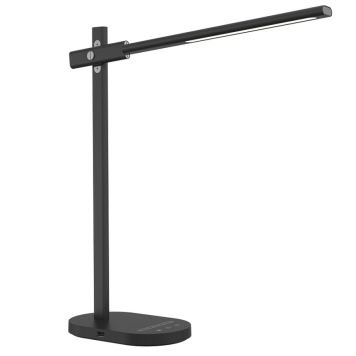 Halo Design LED bordlampe med USB Office Adjust sort/alu 10 W 44 cm 