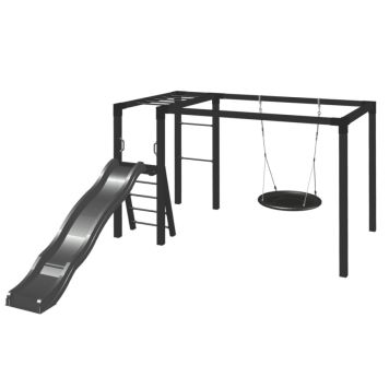 Plus gyngestativ m/rutsjebane, ribbe, armgang og redegynge Daylife Model 3 sort