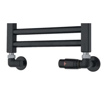 TVS ventilsæt vinkel m/returtermostat type 220 sort
