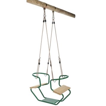 Swing King dobbeltgynge gondol metal/træ grøn