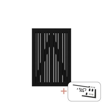 Plus enkeltlåge Tangent sort inkl. beslag 95x140 cm