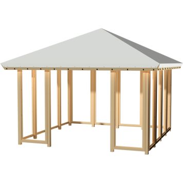 Plus pavillon 32 lukket 4/sider hvid 328x328x294 cm