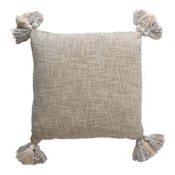 Det Gamle Apotek pyntepude bomuld beige m/kvaster 45x45 cm