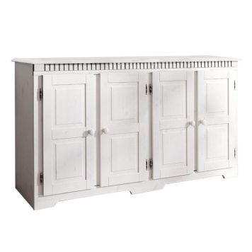 Notio Living Lisa sideboard 4 døre hvidlakeret fyr