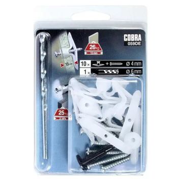 Cobra nylon kipdyvel L 6 mm. m. tilbehør