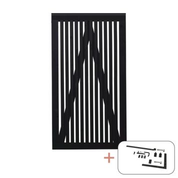 Plus enkeltlåge Sendai sort inkl. beslag 100x180 cm