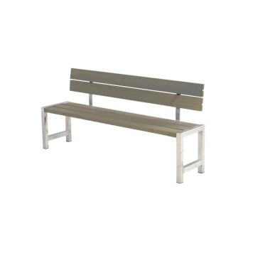 Plus plankebænk med ryglæn gråbrun 176 cm