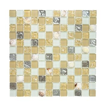 Mosaik Avantgarde glas beige og hvid 30x30 cm