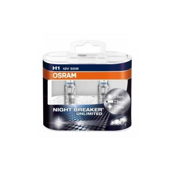 Osram bilpære Night Breaker duobox H1 12 V 2 stk