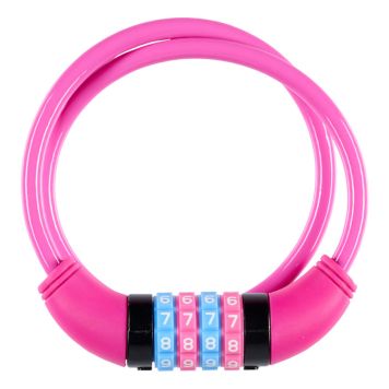 Urban cykellås med kode pink
