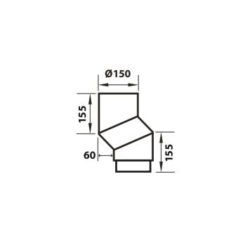 Aduro S-bøjning forskydning 60 mm sort