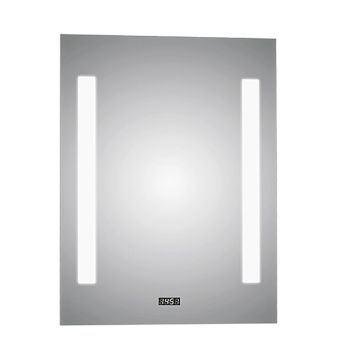 LED-Spejl Crystal Creek med ur 70x50 cm