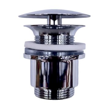 Bundventil 1 1/4" m/overløb krom