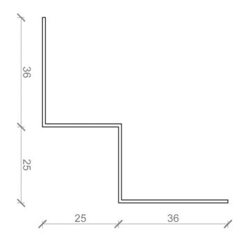 BMC indvendig hjørneprofil alu grå 25x25x2500 mm