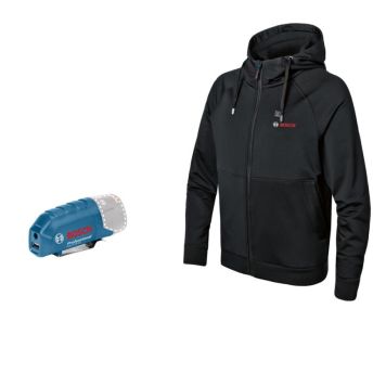 Bosch Professional varmehoodie sort str. XXL inkl. batteriadapter 