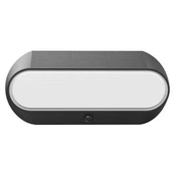 Lavida solar væglampe LED IP54 sort 12 cm