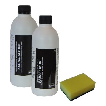Saunia rengøringssæt til sauna rengørinsmiddel+parrafinolie