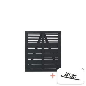 Plus enkeltlåge Silence sort inkl. beslag 100x110 cm