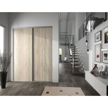 Optimum skydedøre 2 stk. Wild Oak/grå 250x150 cm