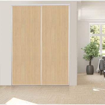 Optimum skydedøre 2 stk. Linea Oak/hvid 250x120 cm