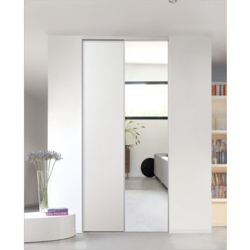 Optimum skydedøre 2 stk hvid/spejl 250x120 cm