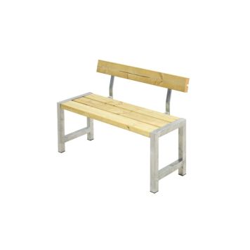 Plus cafébænk natur m/ryglæn 127 x 38 x 81 cm