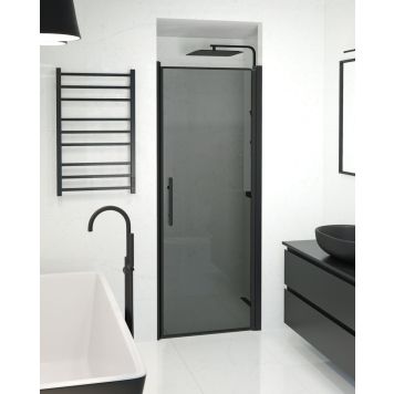 Camargue Skärgård brusedør røget glas/sort profil 198x80 cm