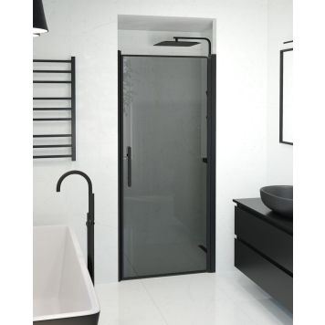 Camargue Skärgård brusedør røget glas/sort profil 198x90 cm