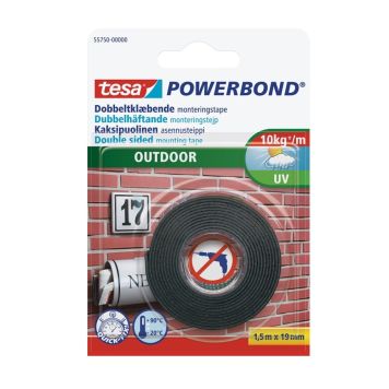 Tesa dobbeltklæbende monteringstape Powerbond Outdoor 1,5 m 