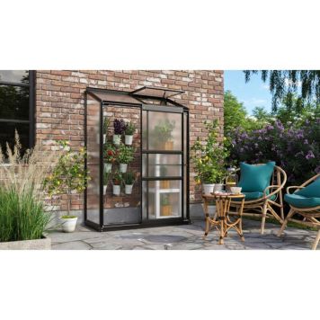 Vitavia vægdrivhus Ida 0,9 m² sort 4 mm poly