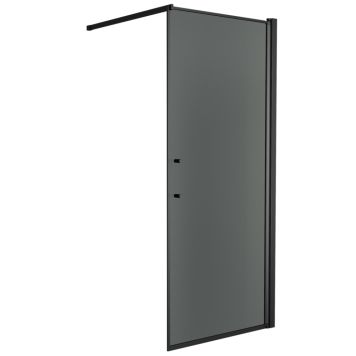 Camargue Skärgård brusevæg røget glas/sort profil 80x198 cm