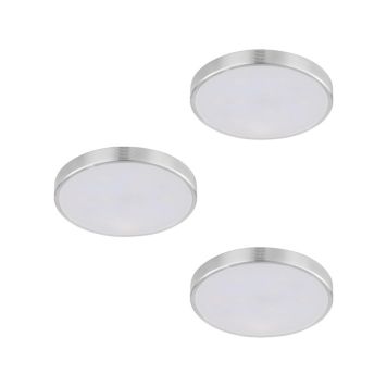 Eglo LED underskabsbelysning Tarout børstet stål 3x1,5 W Ø6 cm