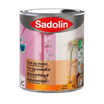 Sadolin træ- og metalmaling blank hvid 1 L