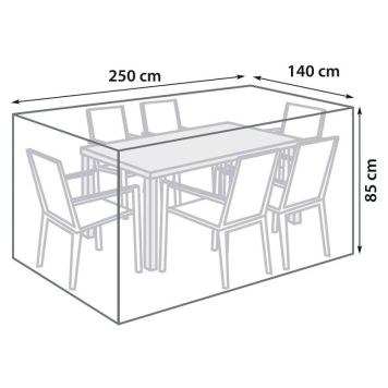 Sunfun overtræk til havesæt sort 250x140x85 cm