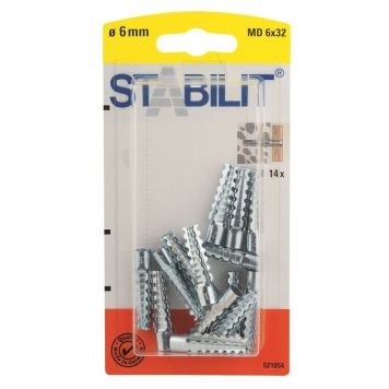 Stabilit metaldybel 32x6 mm 14 stk.