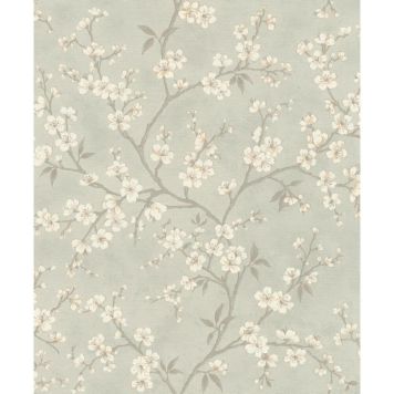 Rasch tapet blomstret 10.5mx53cm beige/grøn