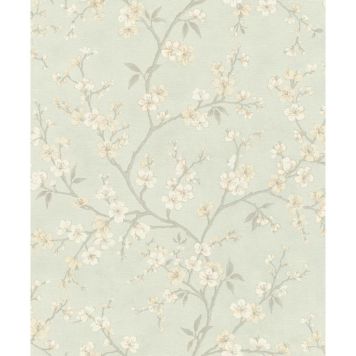 Rasch tapet blomstret 10.5mx53cm grøn/beige