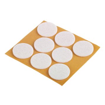 Filtpude ø28mm hvid selvklæbende 8 stk