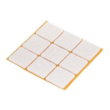 FILTPUDE 25X25MM HVID SELVKLÆBENDE 9 STK