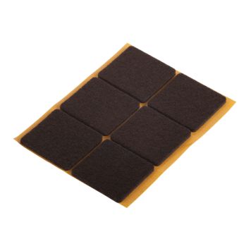 Filtpude selvklæbende brun 32x32, 6 stk