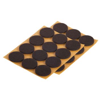 Filtpuder 24 stk. brun selvklæbende 28mm