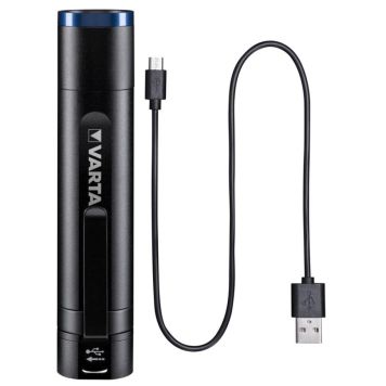 Lampe Torche LED Varta Night Cutter F20R Noire, Rechargeable, Neuve Sous Blister