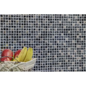 Mosaik Square glas mix sort 30x30 cm