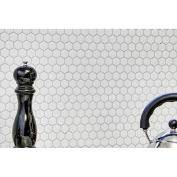 Mosaik Hexagon hvid mat 26x30 cm