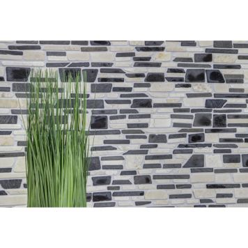 Mosaik Brick Mix Biancone sort/hvid 30,5 x 30,5 cm