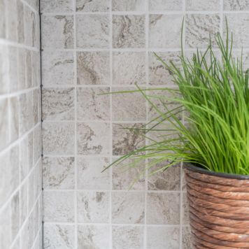 Mosaik Quadrat lys grå keramik 30x30 cm