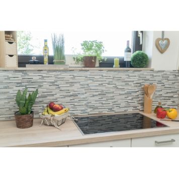 Mosaik Interlock krystal/sten/stål grå mix 28,6 x 29,8 cm