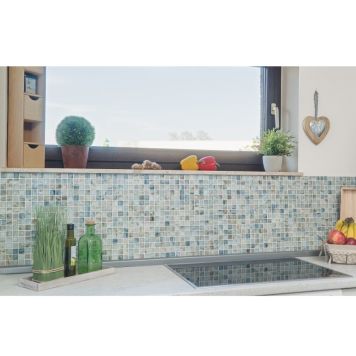 Mosaik Square krystal/natursten mix 30,2 x 30,2 cm