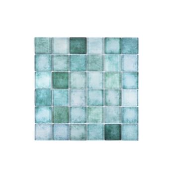 Mosaik square crystal mix grøn 300X300X8 mm